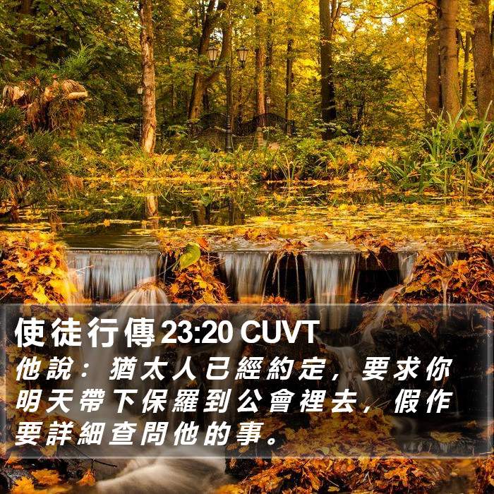 使 徒 行 傳 23:20 CUVT Bible Study