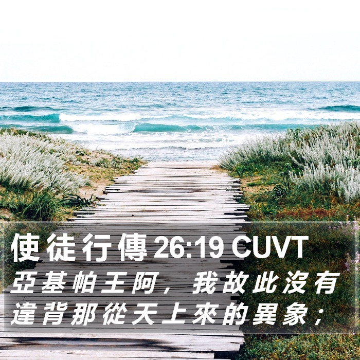 使 徒 行 傳 26:19 CUVT Bible Study