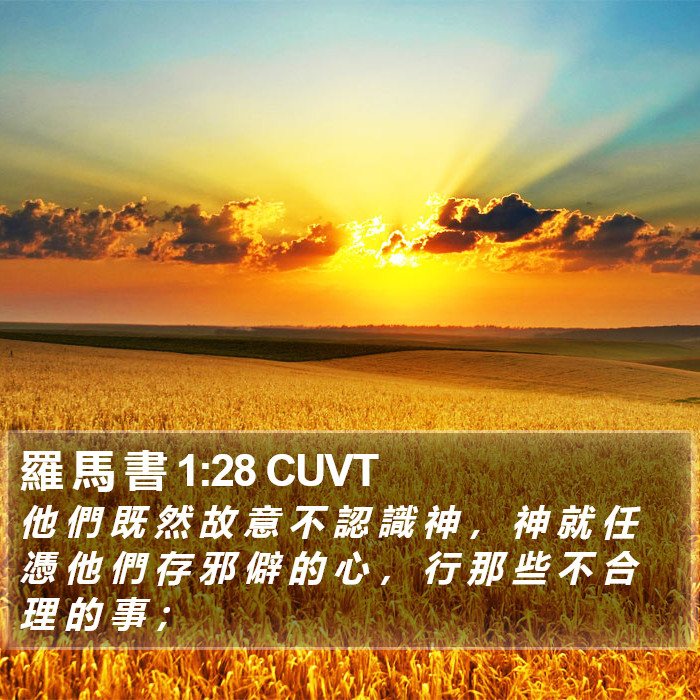 羅 馬 書 1:28 CUVT Bible Study