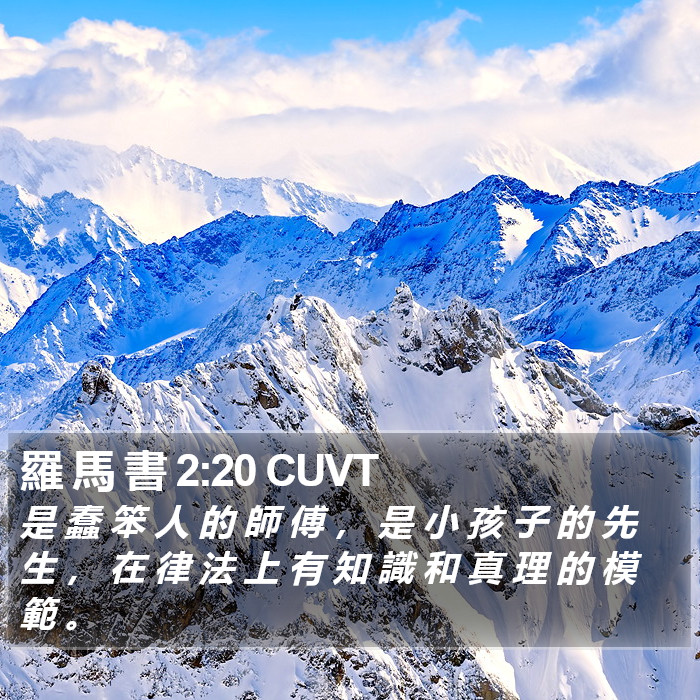 羅 馬 書 2:20 CUVT Bible Study