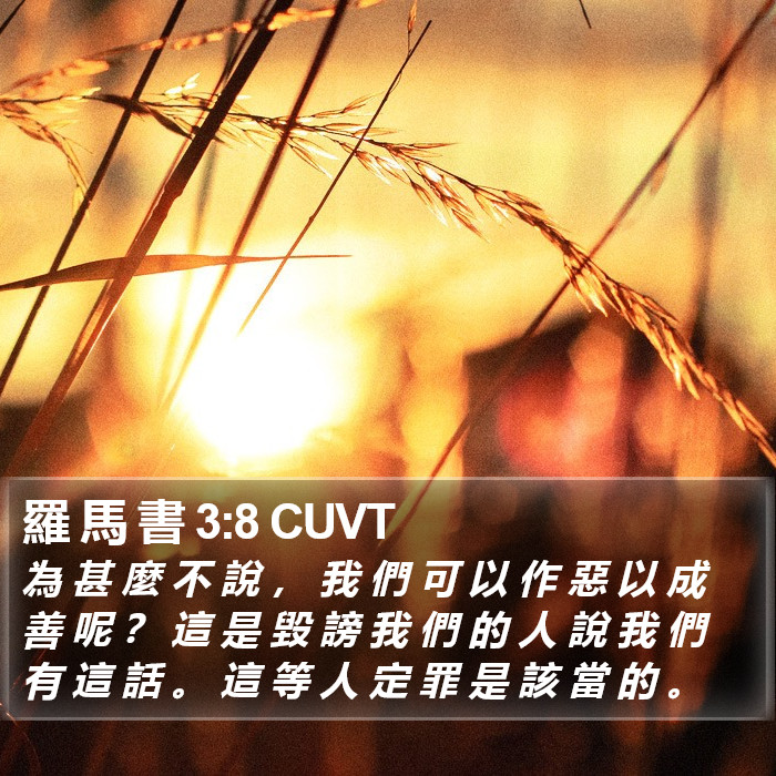 羅 馬 書 3:8 CUVT Bible Study