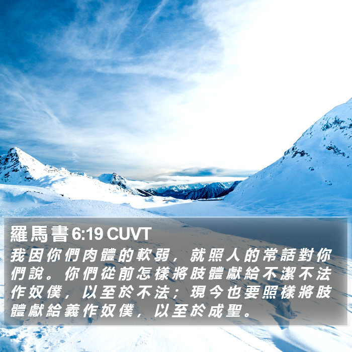 羅 馬 書 6:19 CUVT Bible Study