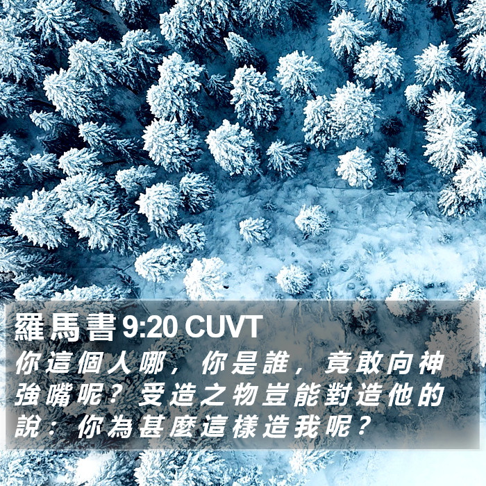 羅 馬 書 9:20 CUVT Bible Study