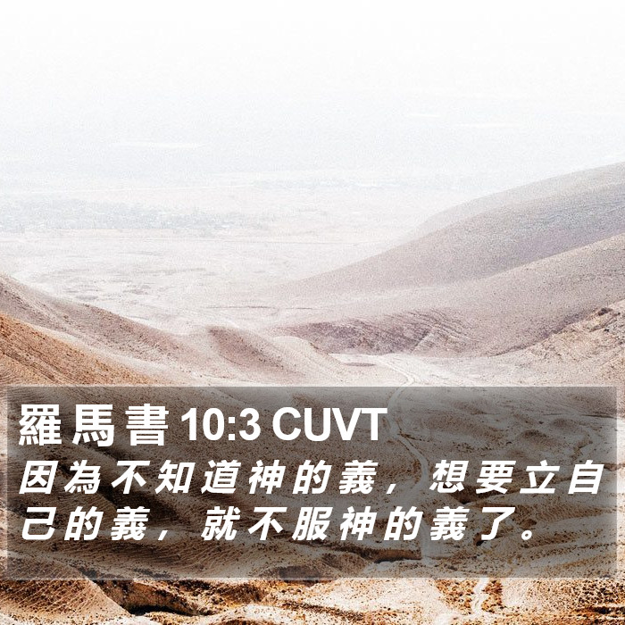 羅 馬 書 10:3 CUVT Bible Study