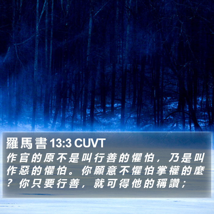 羅 馬 書 13:3 CUVT Bible Study