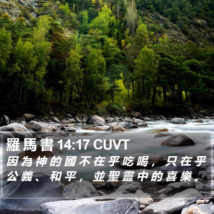 羅 馬 書 14:17 CUVT Bible Study