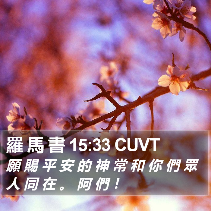 羅 馬 書 15:33 CUVT Bible Study
