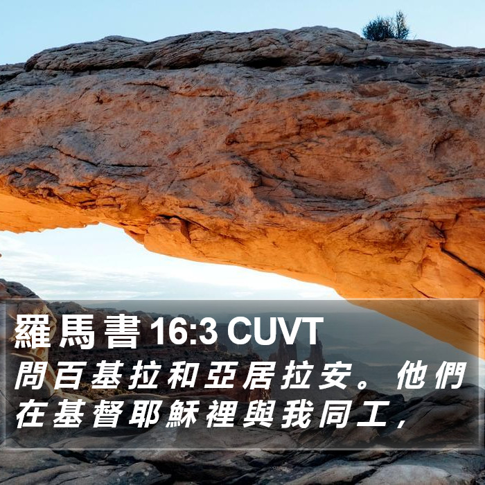 羅 馬 書 16:3 CUVT Bible Study