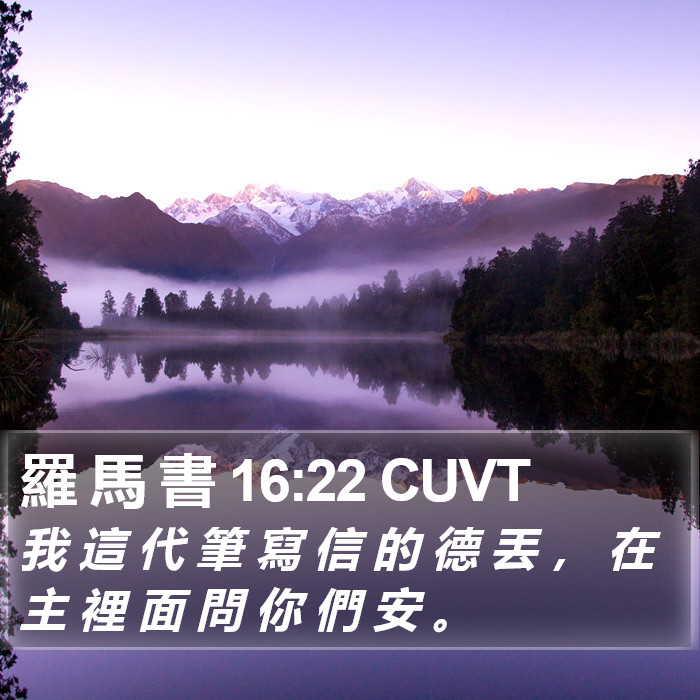 羅 馬 書 16:22 CUVT Bible Study