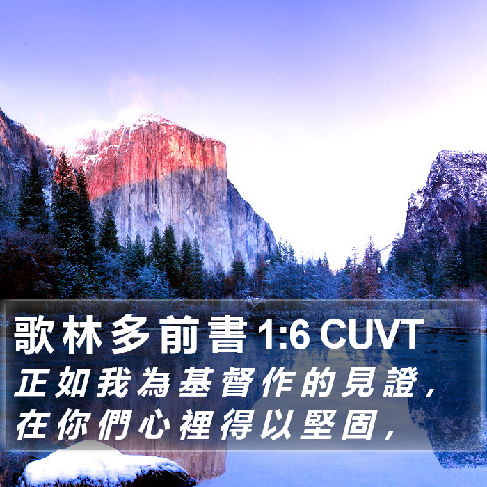 歌 林 多 前 書 1:6 CUVT Bible Study