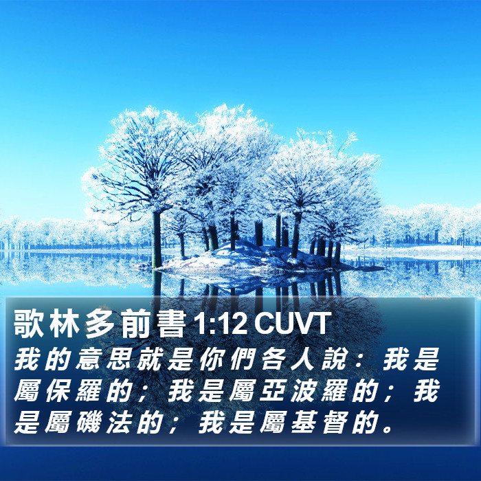 歌 林 多 前 書 1:12 CUVT Bible Study