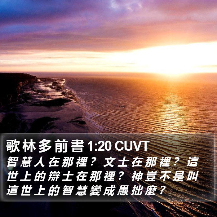 歌 林 多 前 書 1:20 CUVT Bible Study