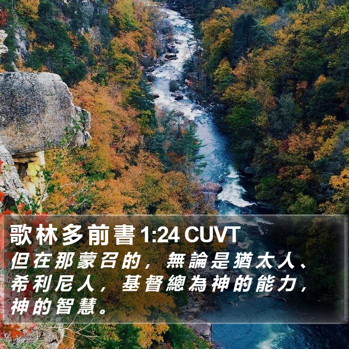 歌 林 多 前 書 1:24 CUVT Bible Study