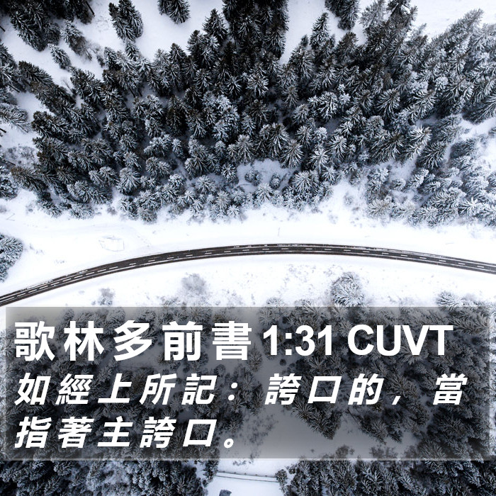 歌 林 多 前 書 1:31 CUVT Bible Study