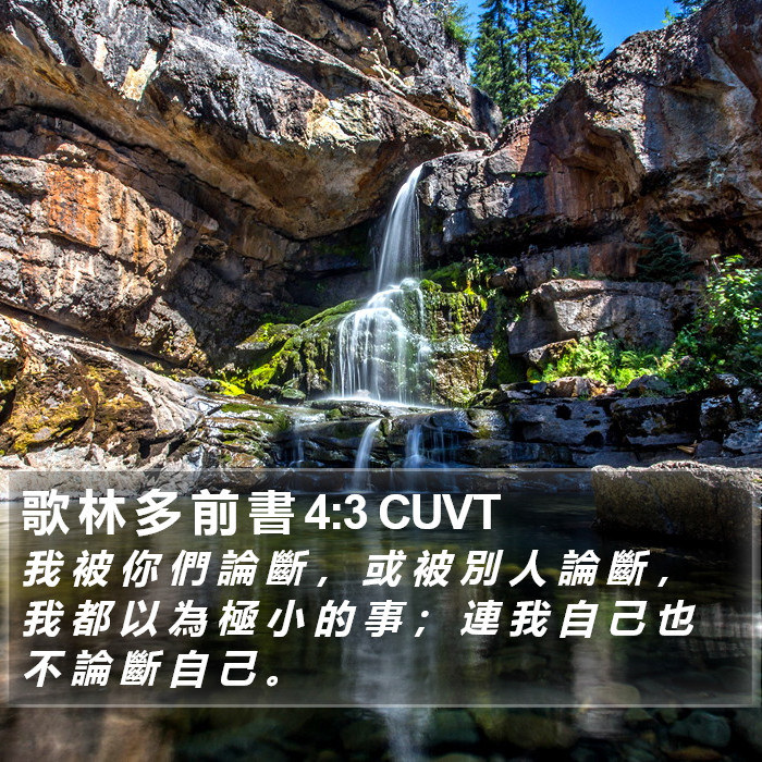 歌 林 多 前 書 4:3 CUVT Bible Study