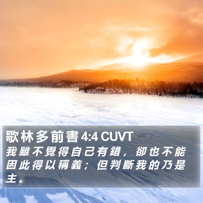 歌 林 多 前 書 4:4 CUVT Bible Study