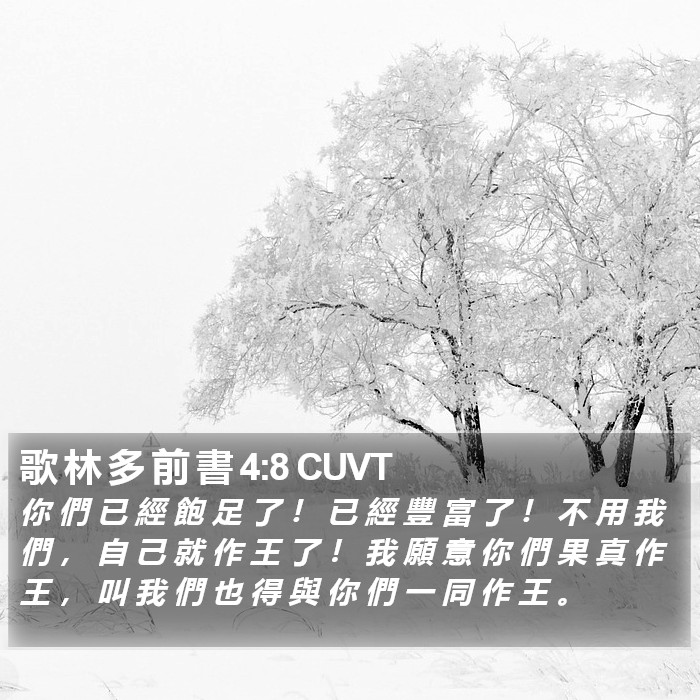 歌 林 多 前 書 4:8 CUVT Bible Study
