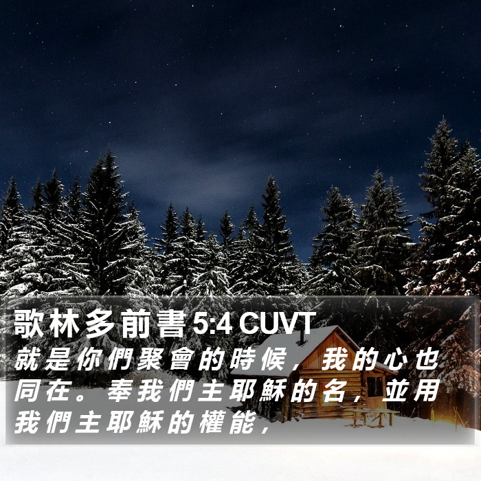 歌 林 多 前 書 5:4 CUVT Bible Study
