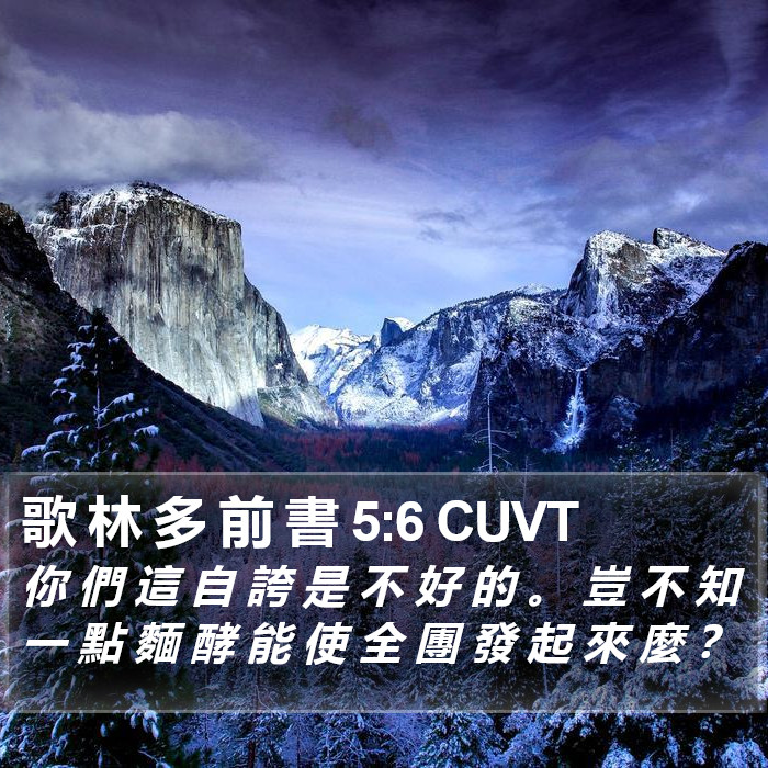 歌 林 多 前 書 5:6 CUVT Bible Study