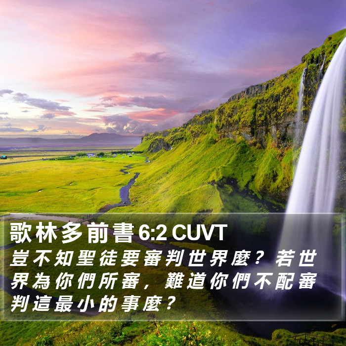 歌 林 多 前 書 6:2 CUVT Bible Study