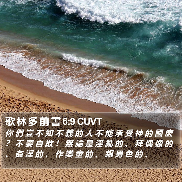 歌 林 多 前 書 6:9 CUVT Bible Study