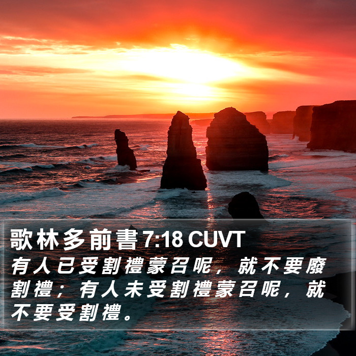 歌 林 多 前 書 7:18 CUVT Bible Study