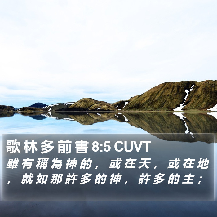 歌 林 多 前 書 8:5 CUVT Bible Study