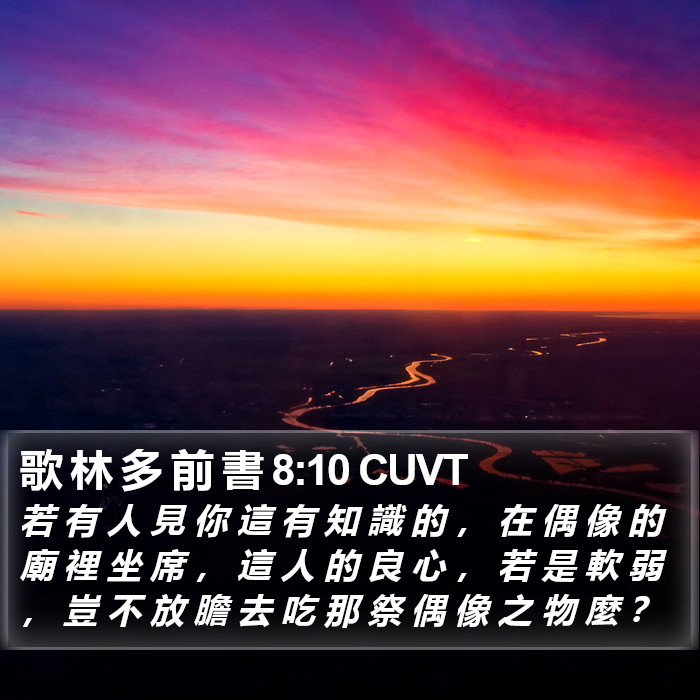 歌 林 多 前 書 8:10 CUVT Bible Study