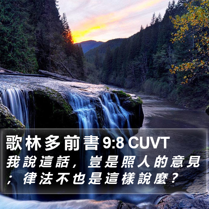 歌 林 多 前 書 9:8 CUVT Bible Study