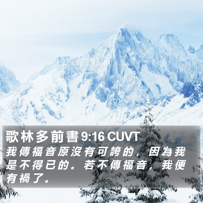 歌 林 多 前 書 9:16 CUVT Bible Study