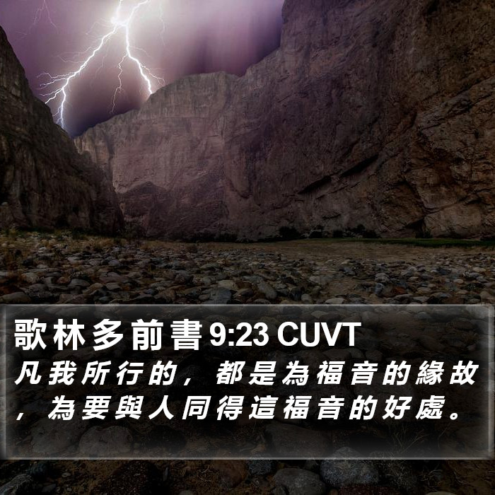 歌 林 多 前 書 9:23 CUVT Bible Study