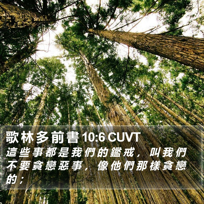 歌 林 多 前 書 10:6 CUVT Bible Study