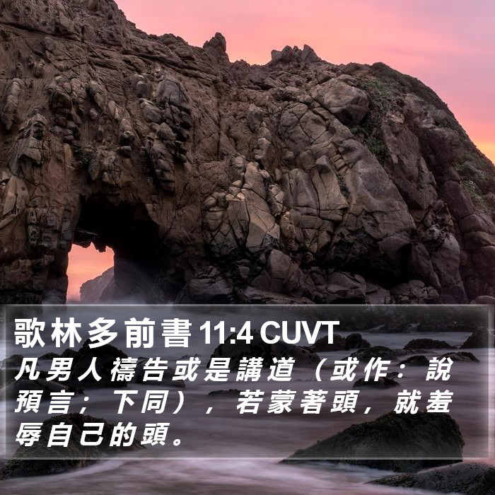 歌 林 多 前 書 11:4 CUVT Bible Study