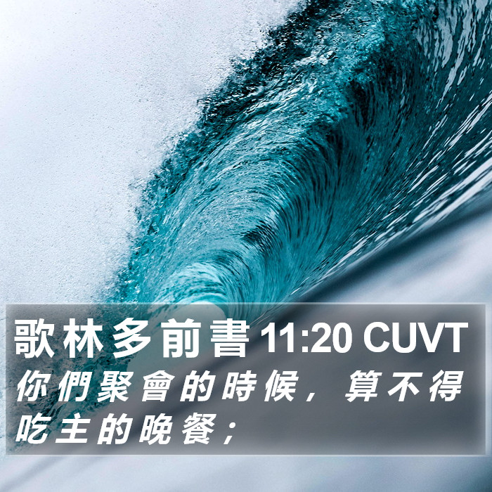 歌 林 多 前 書 11:20 CUVT Bible Study