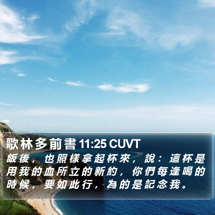 歌 林 多 前 書 11:25 CUVT Bible Study