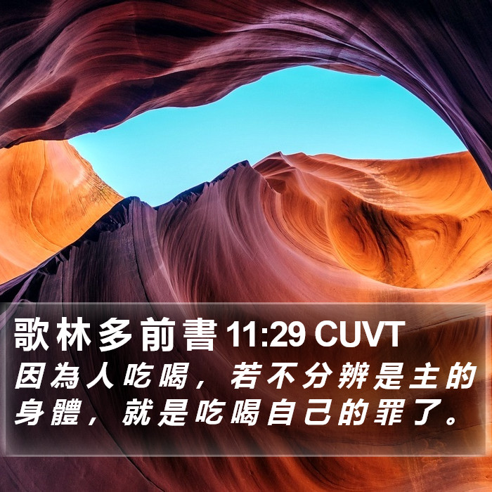 歌 林 多 前 書 11:29 CUVT Bible Study