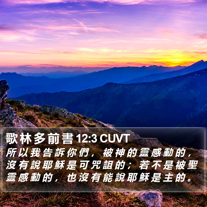 歌 林 多 前 書 12:3 CUVT Bible Study