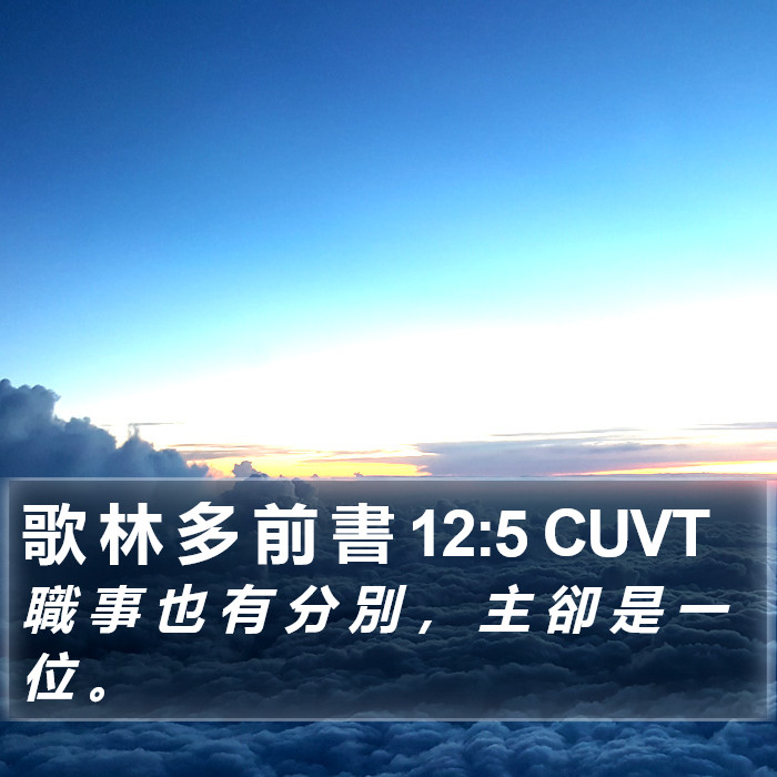 歌 林 多 前 書 12:5 CUVT Bible Study