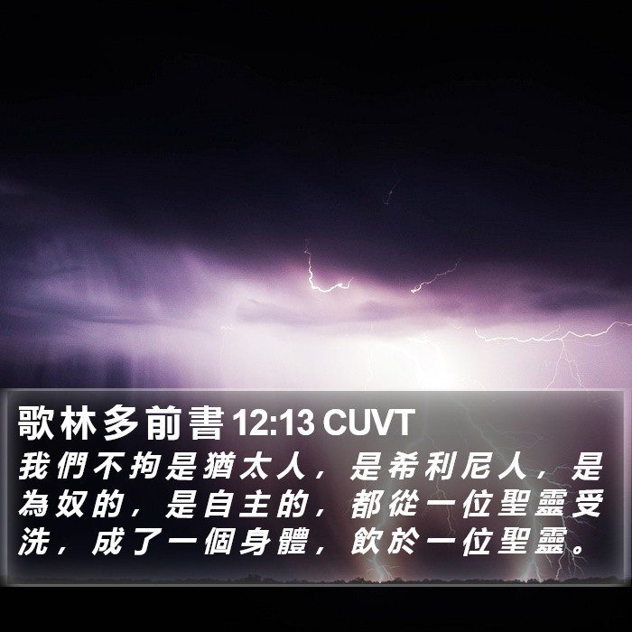 歌 林 多 前 書 12:13 CUVT Bible Study
