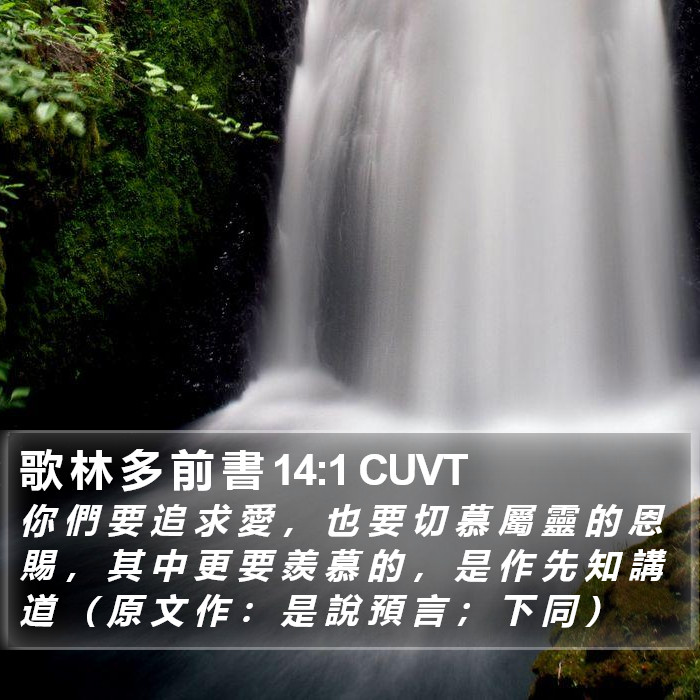 歌 林 多 前 書 14:1 CUVT Bible Study