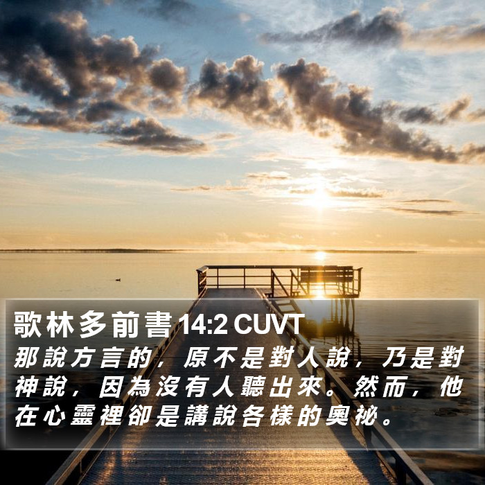 歌 林 多 前 書 14:2 CUVT Bible Study