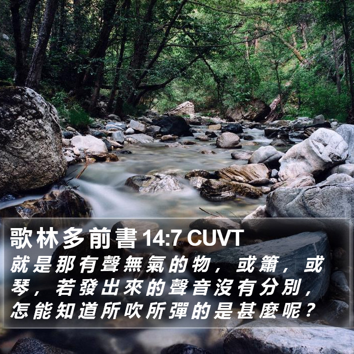 歌 林 多 前 書 14:7 CUVT Bible Study