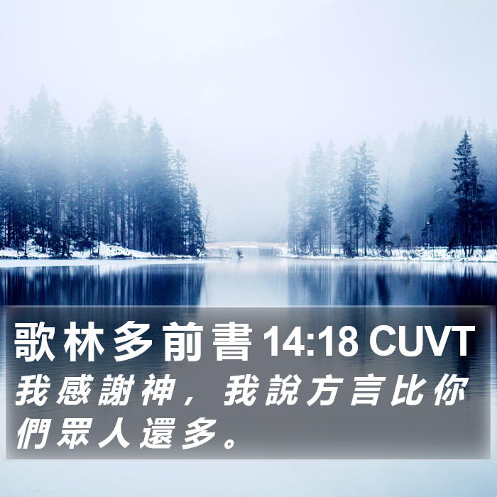 歌 林 多 前 書 14:18 CUVT Bible Study