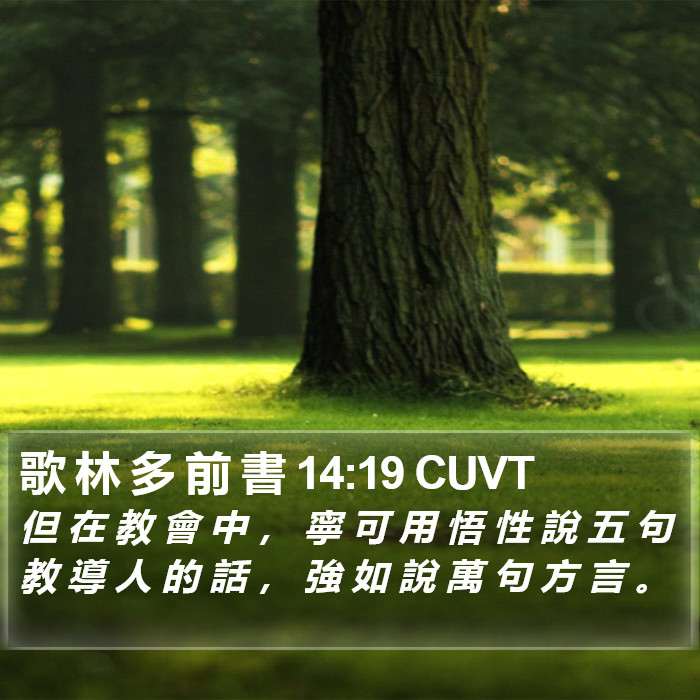 歌 林 多 前 書 14:19 CUVT Bible Study