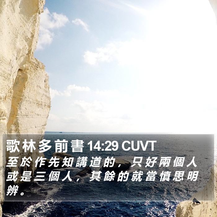 歌 林 多 前 書 14:29 CUVT Bible Study