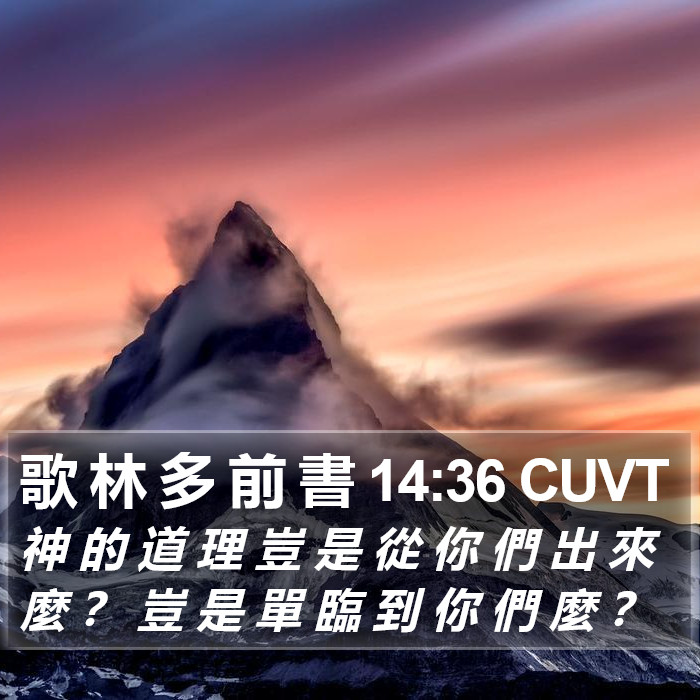 歌 林 多 前 書 14:36 CUVT Bible Study