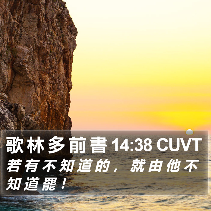 歌 林 多 前 書 14:38 CUVT Bible Study