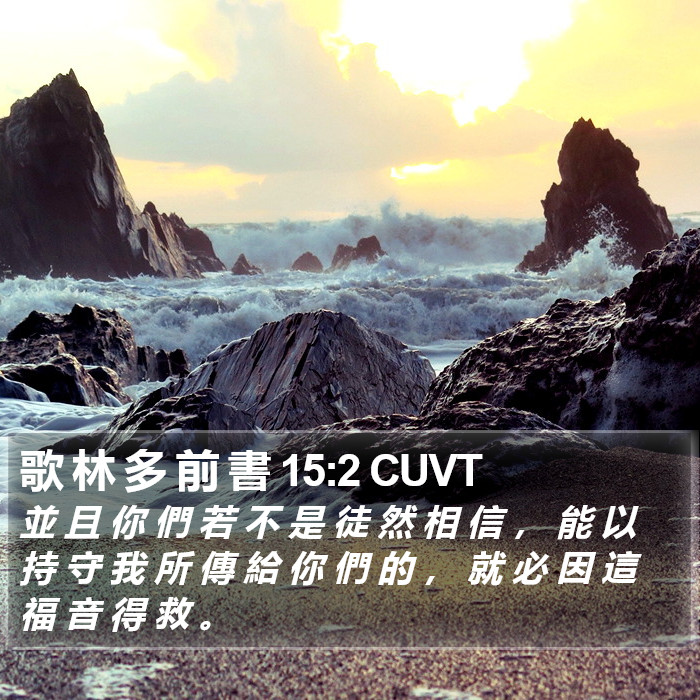 歌 林 多 前 書 15:2 CUVT Bible Study