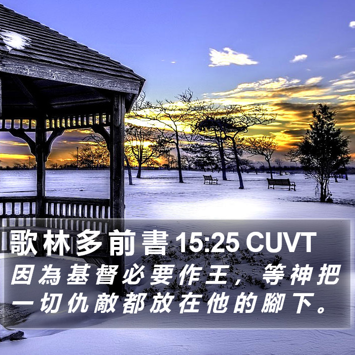 歌 林 多 前 書 15:25 CUVT Bible Study
