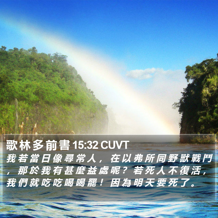 歌 林 多 前 書 15:32 CUVT Bible Study
